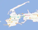 Mappa di Gallipoli Vecchia: vedi il Castello, la Spiaggia della Purità, la Fontana Greca e ristoranti tipici.