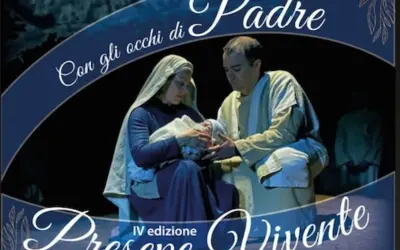 Il presepe vivente alessano, con Maria, Giuseppe e il Bambino Gesù, evoca la sacra famiglia vista "Con gli occhi di Padre".