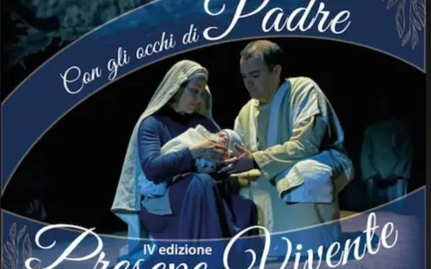Il presepe vivente alessano, con Maria, Giuseppe e il Bambino Gesù, evoca la sacra famiglia vista "Con gli occhi di Padre".