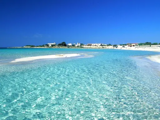 Acque cristalline e sabbia bianca a Punta Prosciutto, uno dei lidi migliori del Salento.