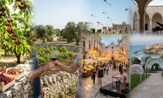 Ciliegie, vino, borghi illuminati e musica: un assaggio delle prossime feste in Italia.